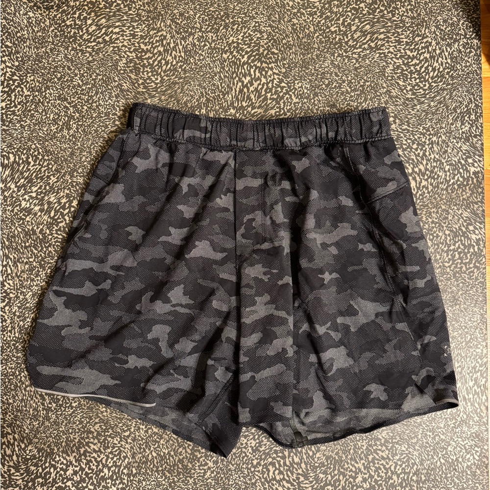 Lululemon Athletica Black Camo Athletic Shorts